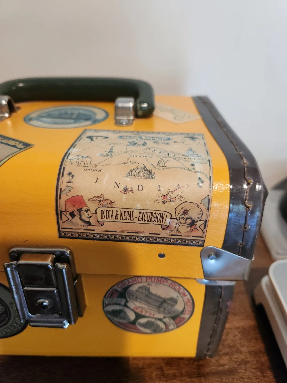 Vintage Yellow/Brown/Green Storage/ Decor